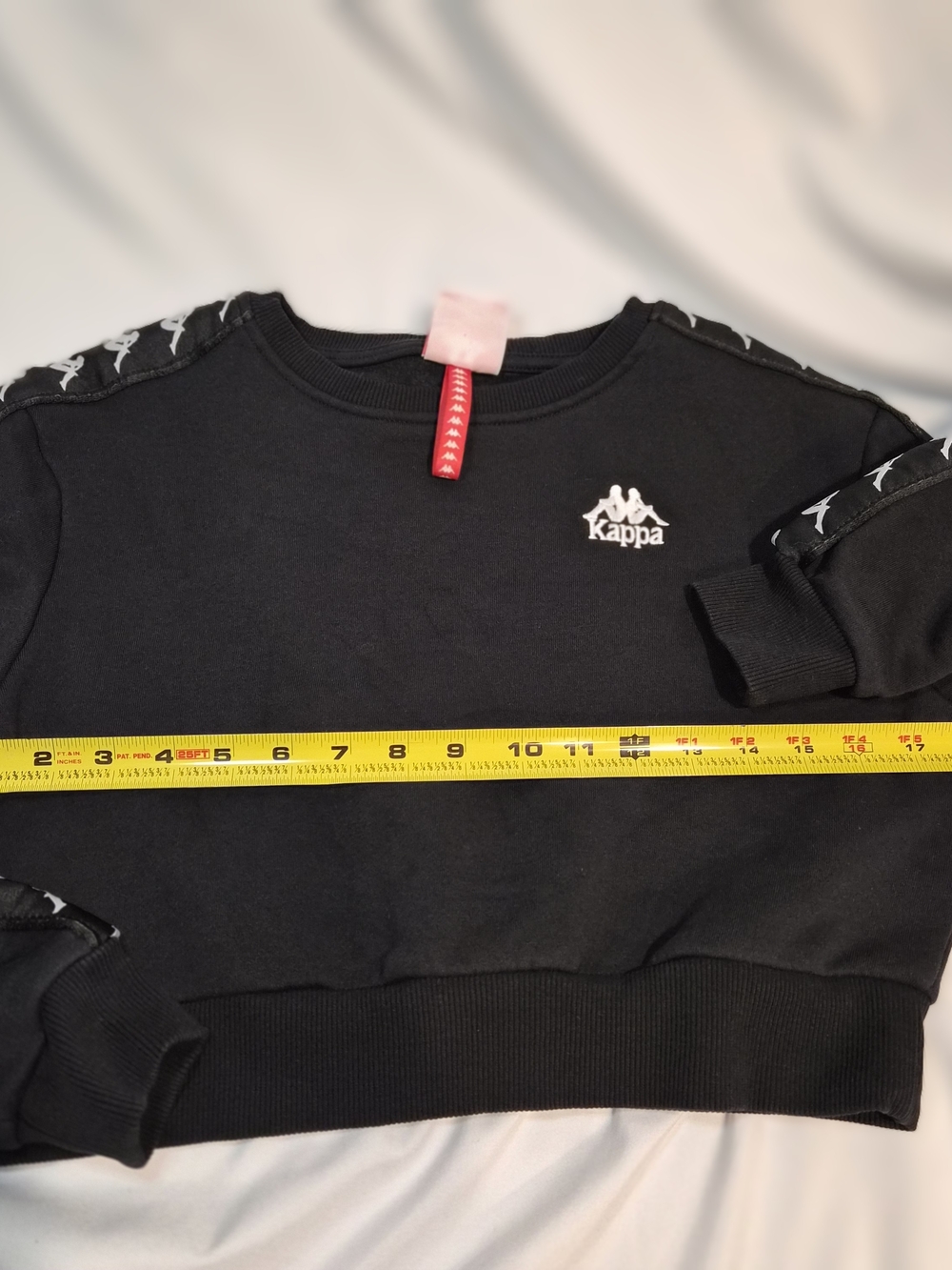 Kappa 222 Banda Logo Taping Cropped Sweatshirt -‎ Black/White Small - Picture 5 of 10